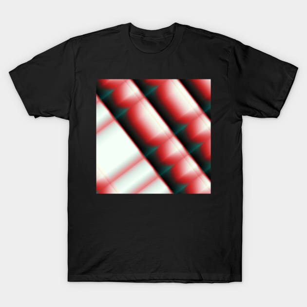 Red diagonals on white T-Shirt by TiiaVissak